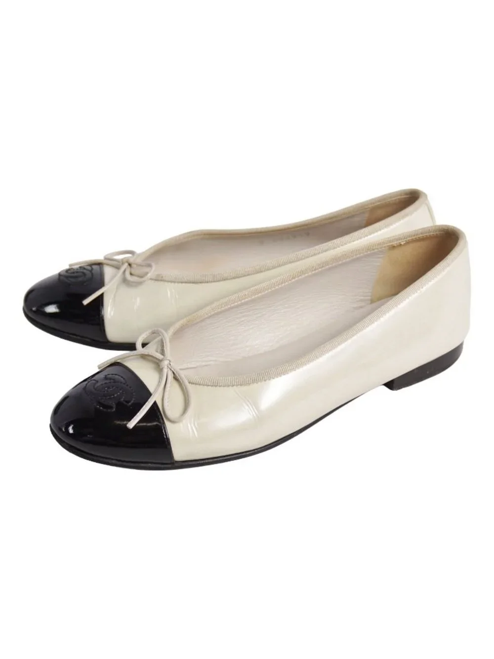 Chanel Pumps Ballerina Ribbon CC Logo Flat